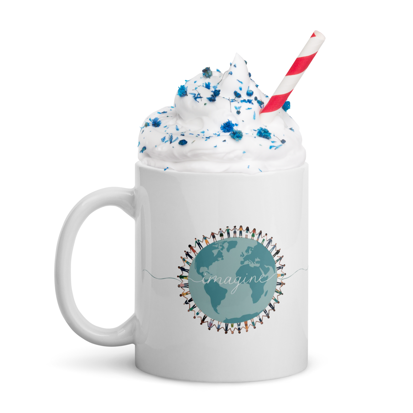 White glossy mug "Imagine"